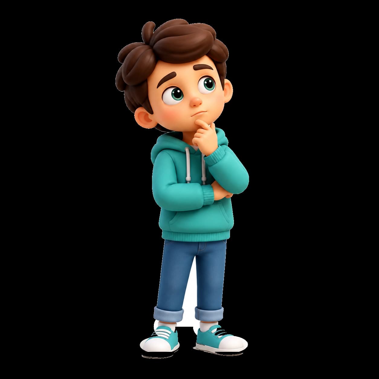 Curious child thinking about where to begin
